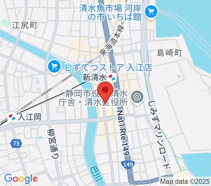 もちづき楽器 清水巴町本店の地図