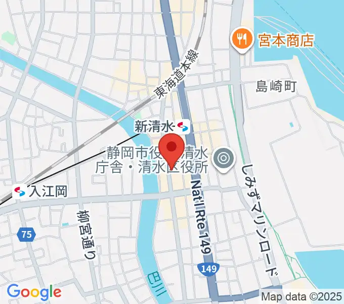 もちづき楽器 清水巴町本店の地図
