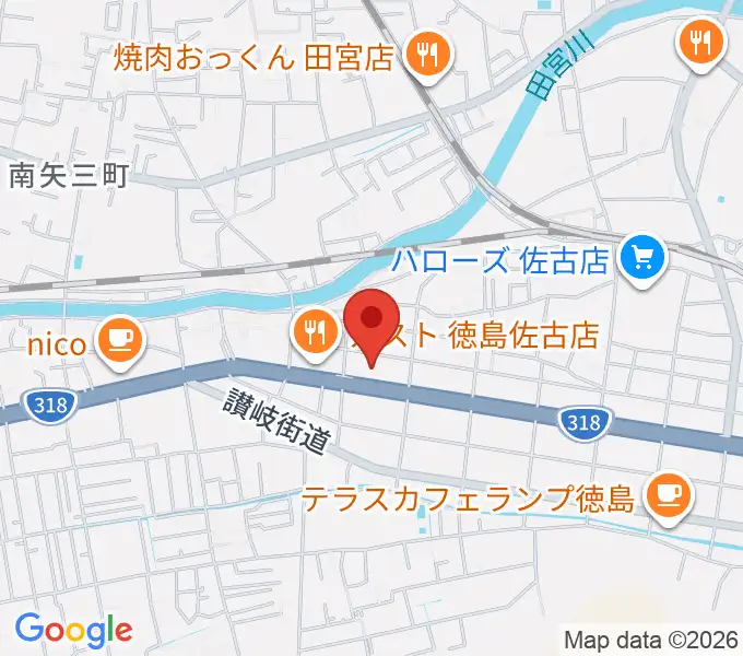 カワイ徳島ショップの地図