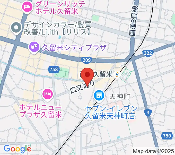 カワイ久留米ショップの地図