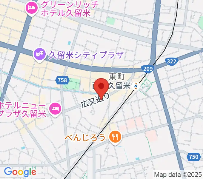 カワイ久留米ショップの地図