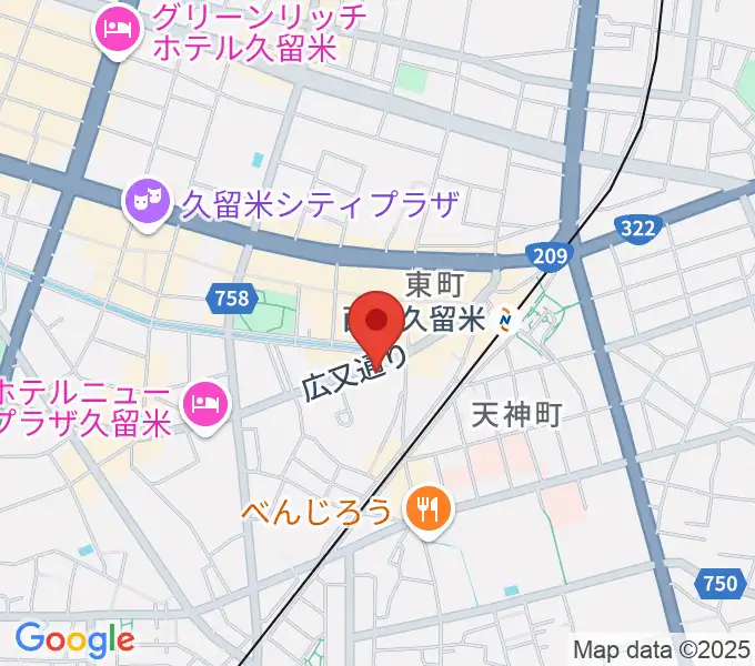 カワイ久留米ショップの地図