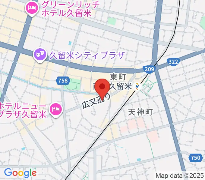 カワイ久留米ショップの地図