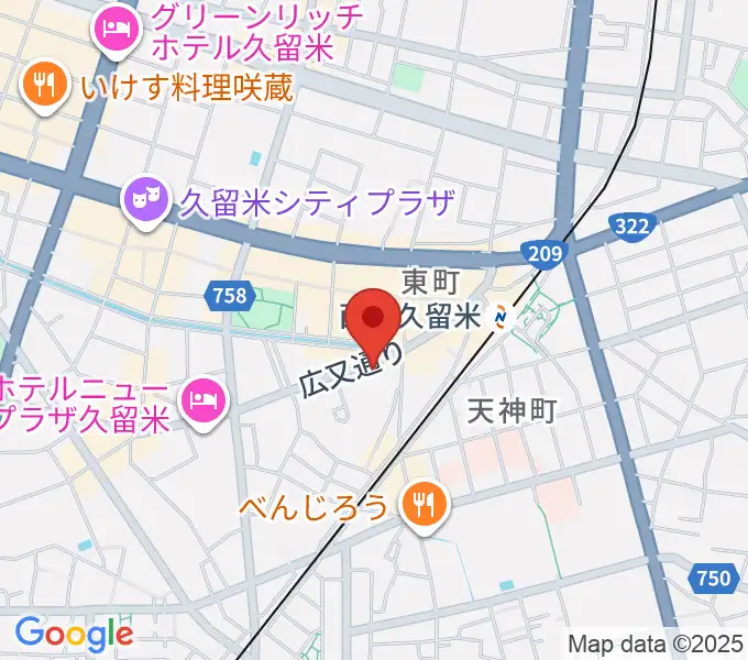 カワイ久留米ショップの地図