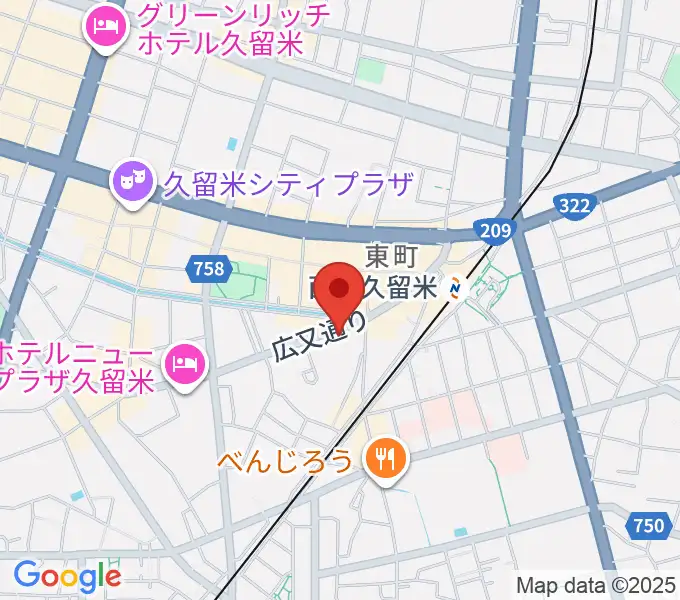 カワイ久留米ショップの地図