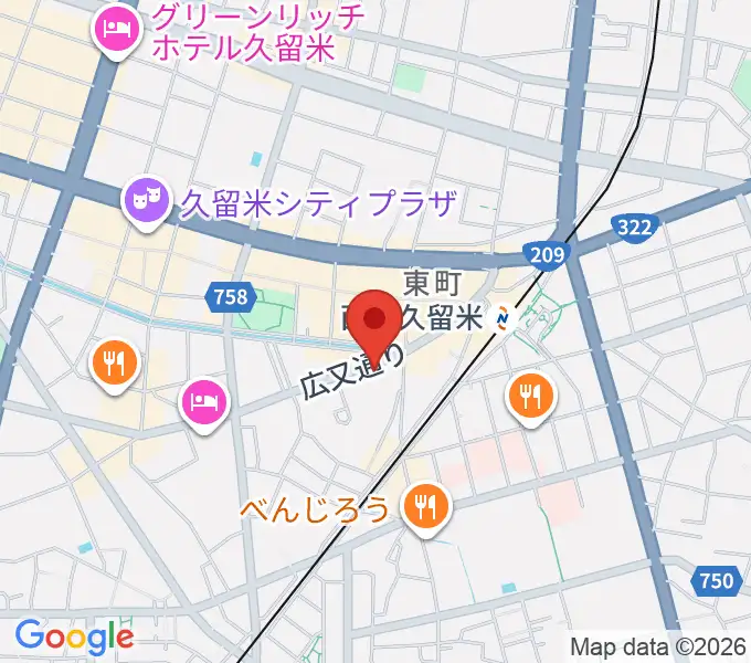 カワイ久留米ショップの地図