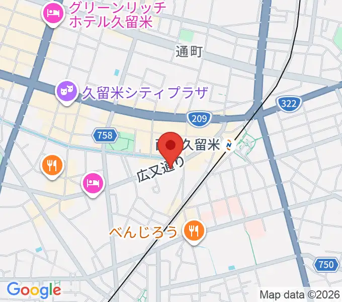 カワイ久留米ショップの地図