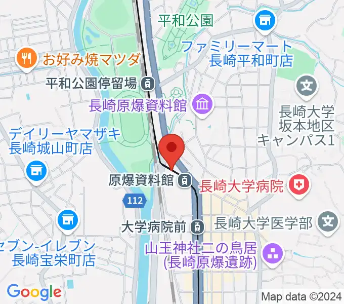 カワイ長崎ショップの地図