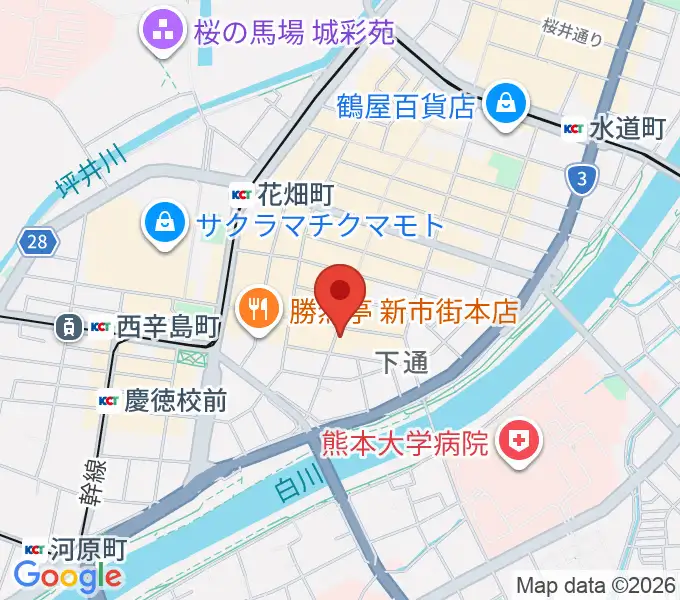 カワイ熊本ショップの地図