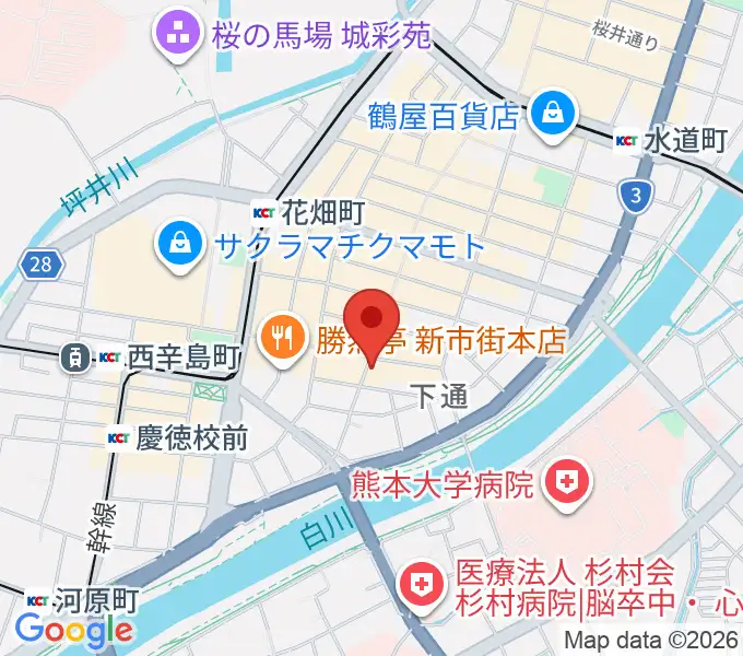 カワイ熊本ショップの地図