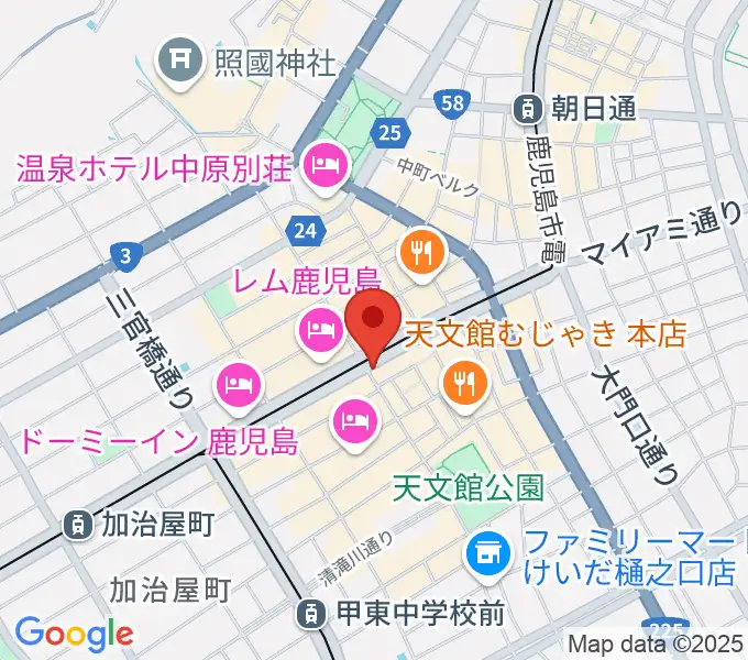 カワイ鹿児島ショップの地図
