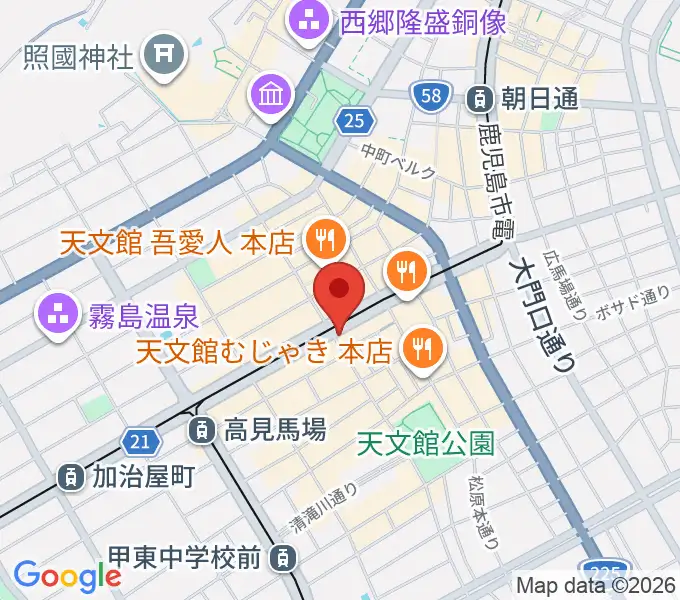 カワイ鹿児島ショップの地図