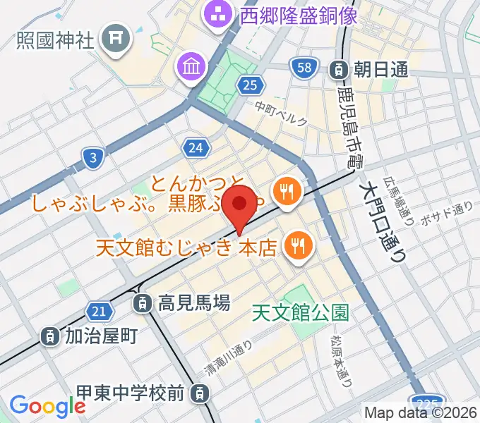 カワイ鹿児島ショップの地図