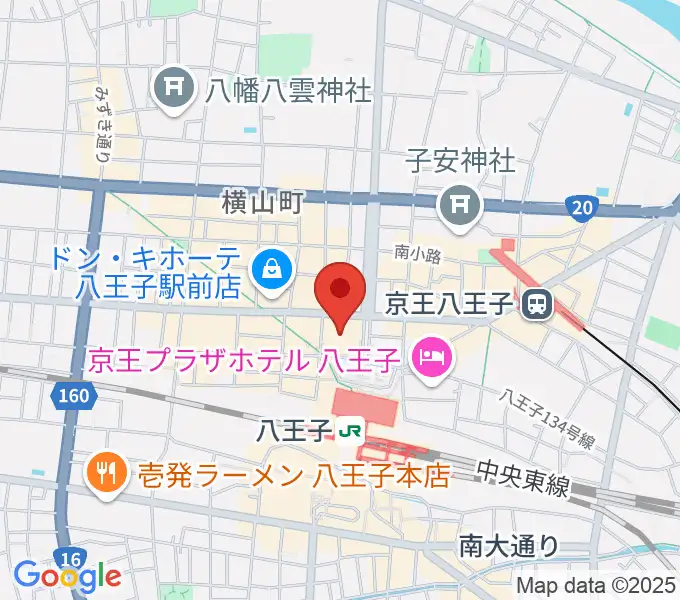 八王子市学園都市センターの地図