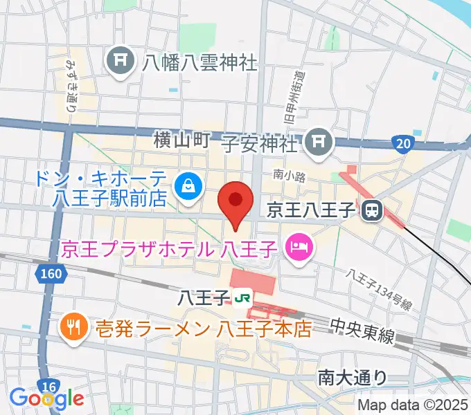 八王子市学園都市センターの地図