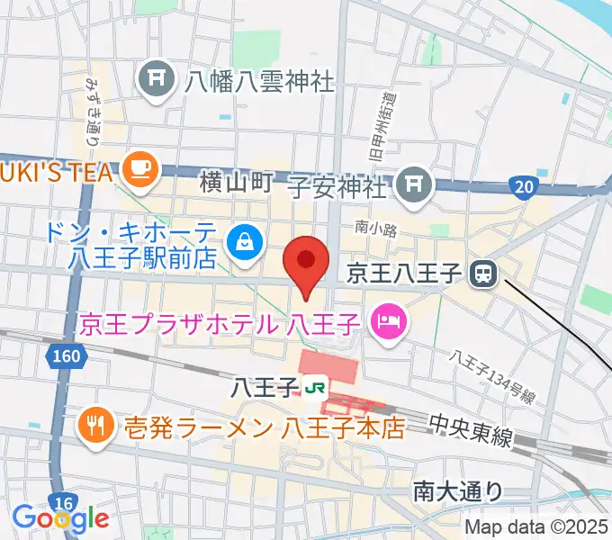 八王子市学園都市センターの地図