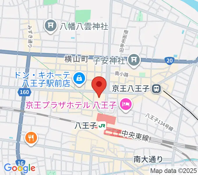 八王子市学園都市センターの地図