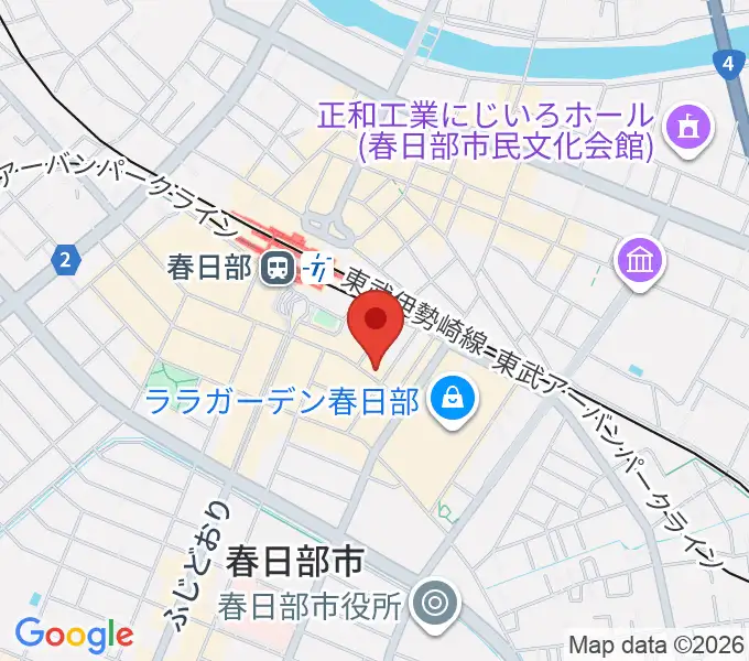 昭和楽器 春日部店の地図