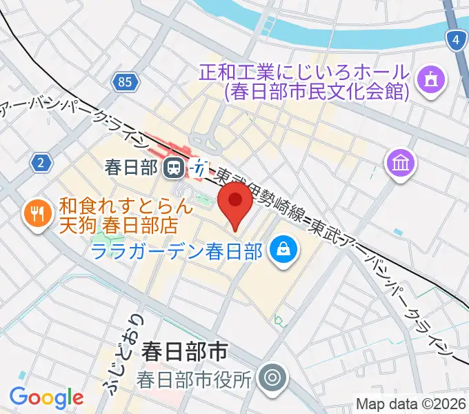 昭和楽器 春日部店の地図
