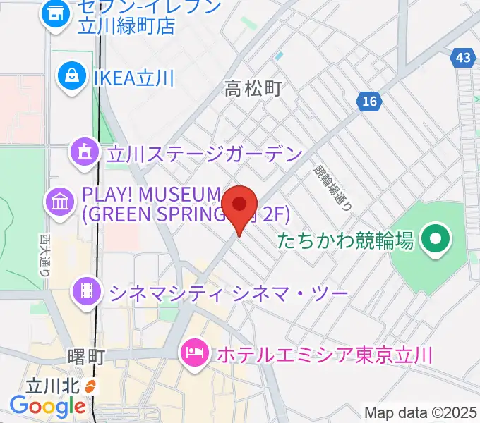 立川アオバ楽器の地図