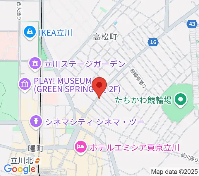 立川アオバ楽器の地図