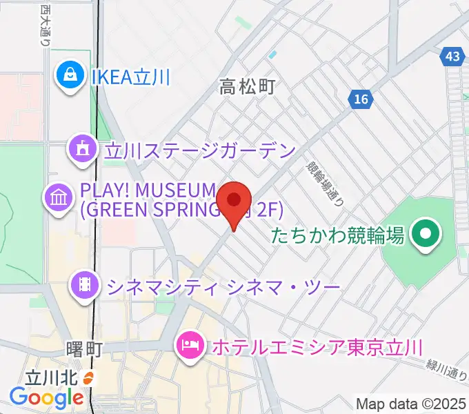 立川アオバ楽器の地図
