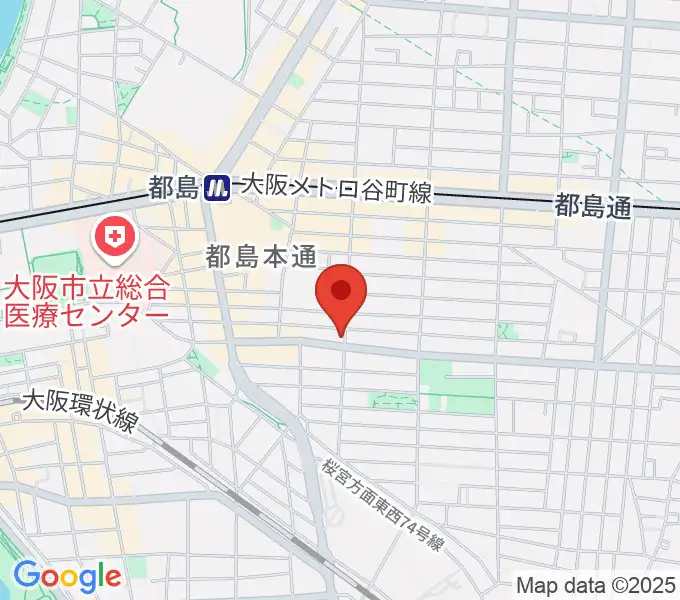 都島区の上野音楽学園の地図