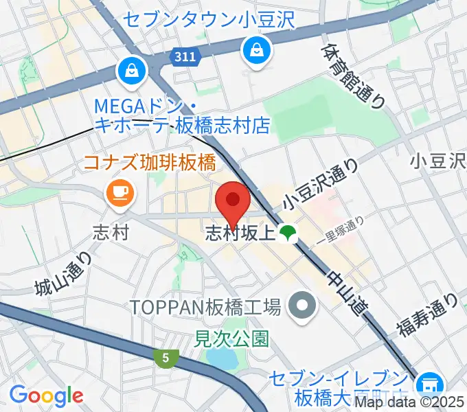 板橋ミュージックセンターの地図