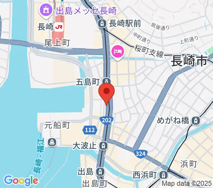 長崎ギター音楽院の地図