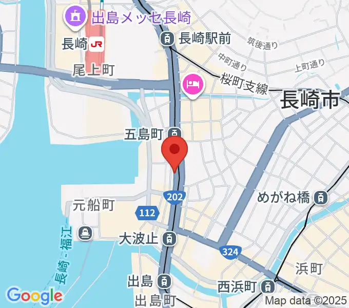 長崎ギター音楽院の地図