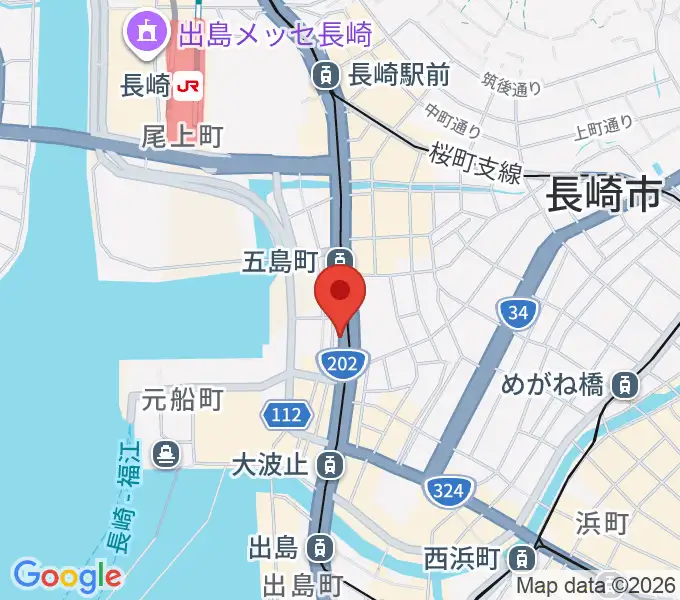 長崎ギター音楽院の地図