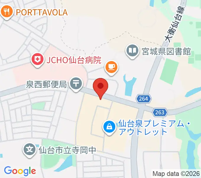 島村楽器 仙台泉パークタウンタピオ店の地図