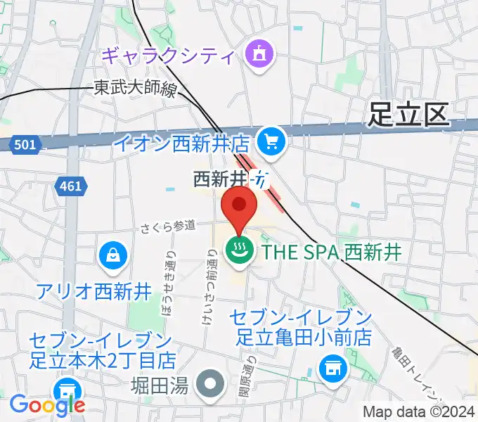 島村楽器 パサージオ西新井店の地図