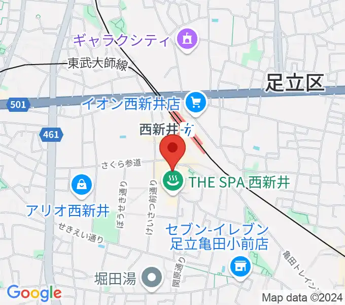 島村楽器 パサージオ西新井店の地図