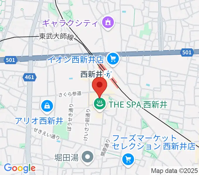 島村楽器 パサージオ西新井店の地図