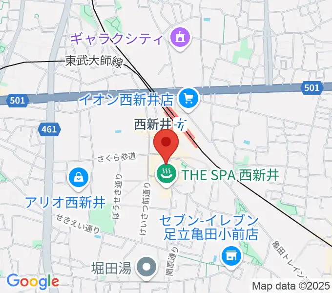 島村楽器 パサージオ西新井店の地図