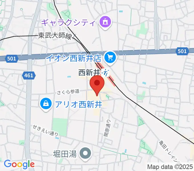 島村楽器 パサージオ西新井店の地図