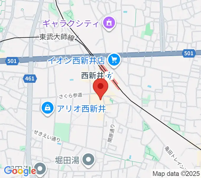 島村楽器 パサージオ西新井店の地図