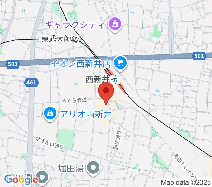 島村楽器 パサージオ西新井店の地図