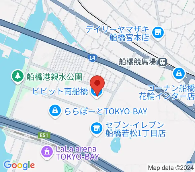 島村楽器 ビビット南船橋店の地図