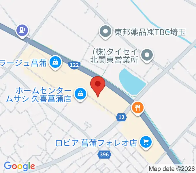 島村楽器 モラージュ菖蒲店の地図