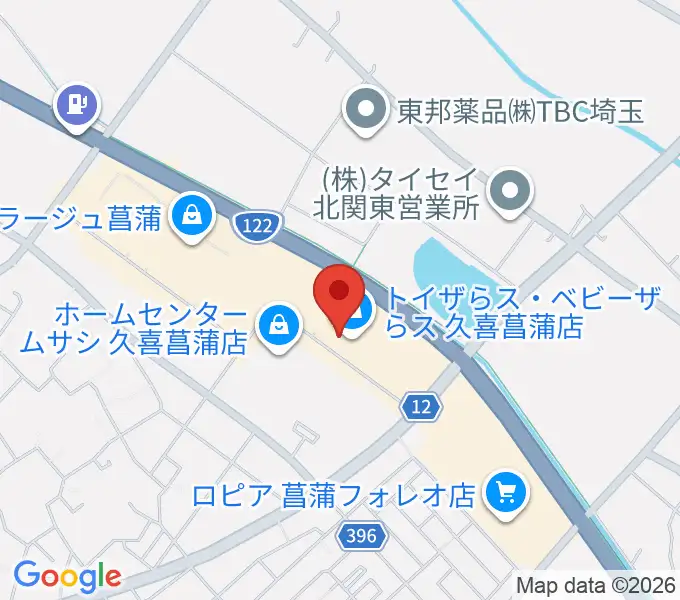 島村楽器 モラージュ菖蒲店の地図