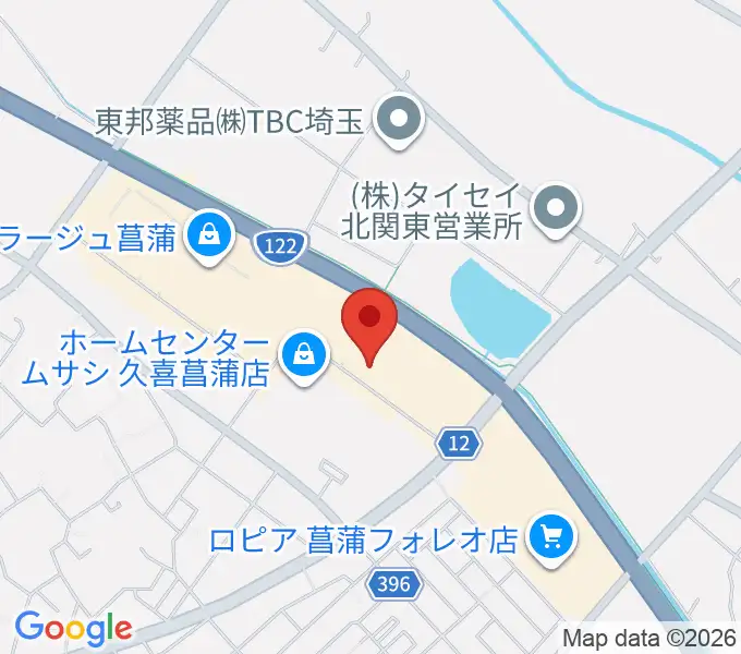 島村楽器 モラージュ菖蒲店の地図