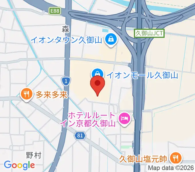 JEUGIA イオンモール久御山店の地図