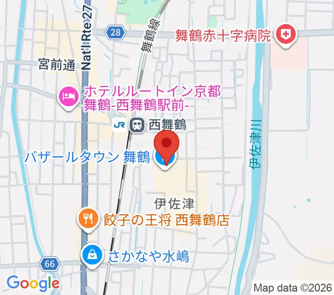 JEUGIA 西舞鶴センターの地図