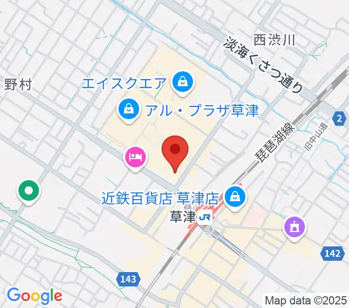 JEUGIA草津Aスクエア店の地図
