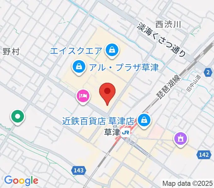 JEUGIA草津Aスクエア店の地図