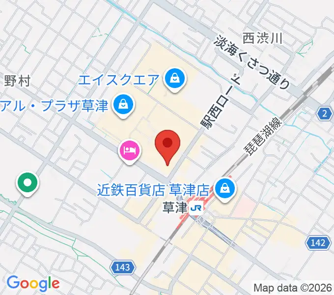 JEUGIA草津Aスクエア店の地図
