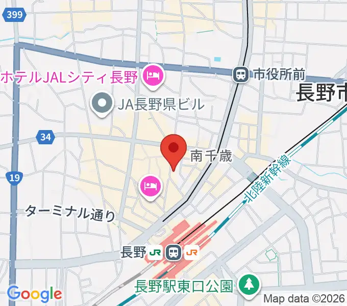 島村楽器 長野店の地図