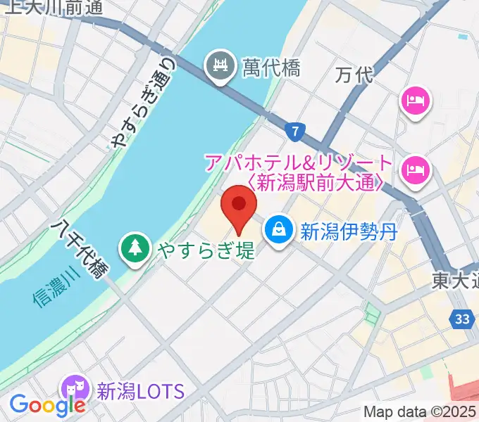 島村楽器 新潟ビルボードプレイス店 の地図